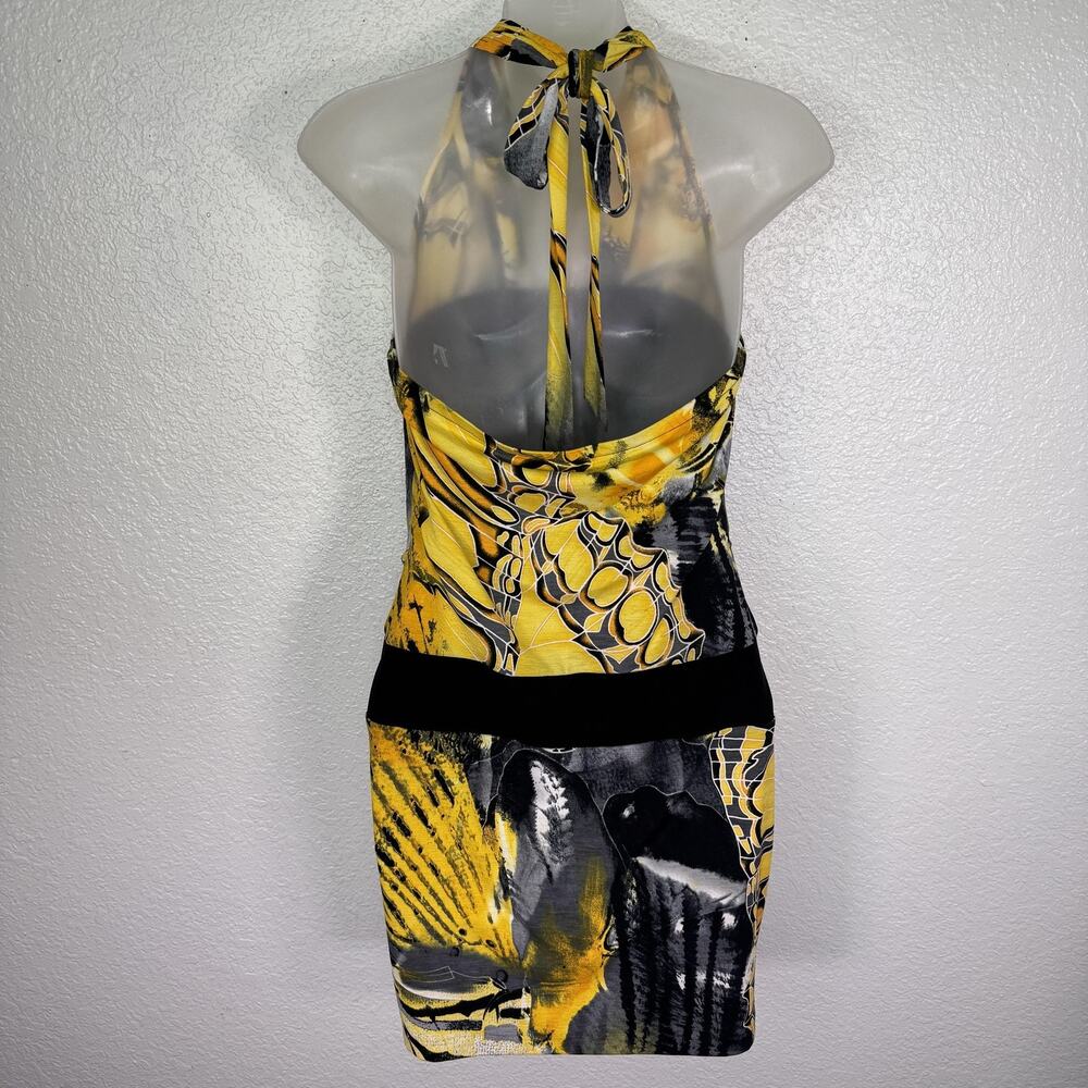 Cache Y2K Dress Womens Medium Halter Drape Bodycon Backless Mini Party Butterfly - Picture 2 of 13